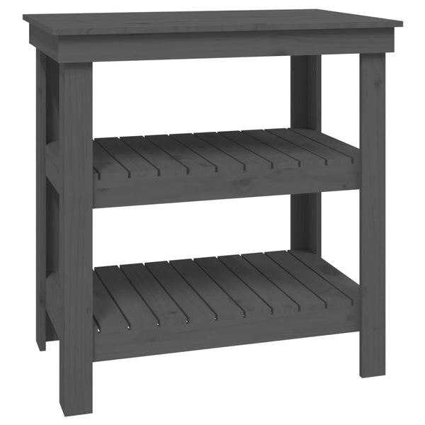 Werkbank Grau Kiefer Massivholz 78,5x50x80 cm