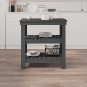 Werkbank Grau Kiefer Massivholz 78,5x50x80 cm