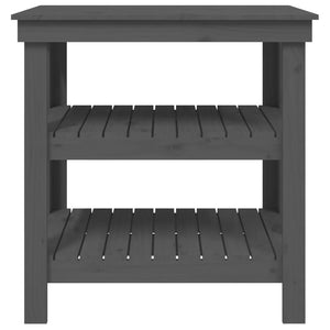 Werkbank Grau Kiefer Massivholz 78,5x50x80 cm