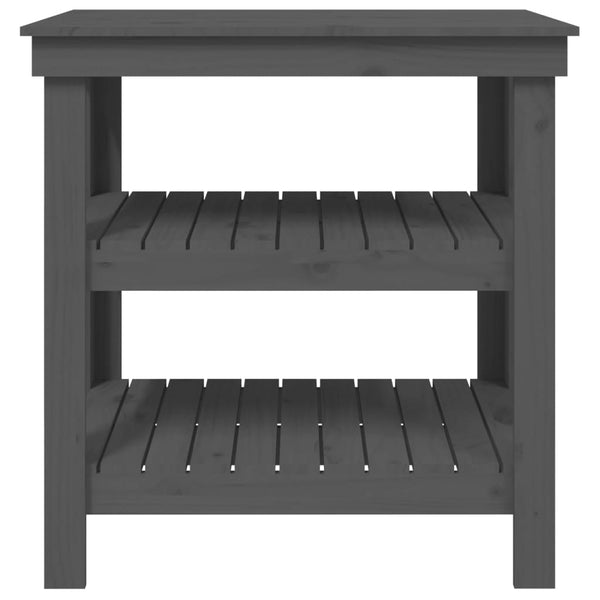 Werkbank Grau Kiefer Massivholz 78,5x50x80 cm
