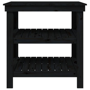 Werkbank Schwarz 78,5x50x80 cm Massivholz Kiefer