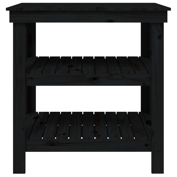 Werkbank Schwarz 78,5x50x80 cm Massivholz Kiefer