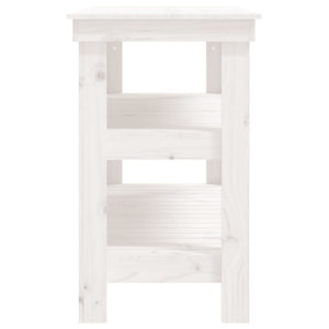 Weiße Werkbank Kiefer Massivholz 110,5 cm