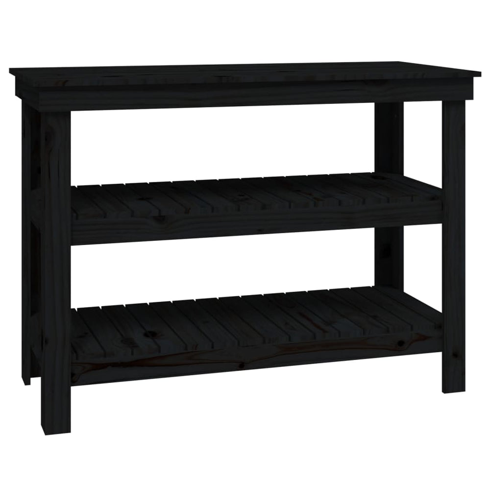 Werkbank Schwarz Kiefer Massivholz 110,5 cm