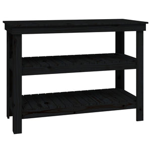 Werkbank Schwarz Kiefer Massivholz 110,5 cm