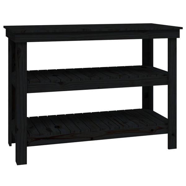 Werkbank Schwarz Kiefer Massivholz 110,5 cm