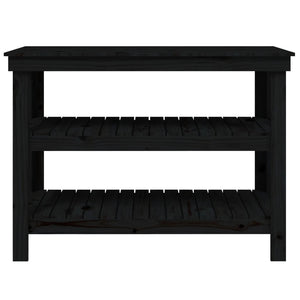 Werkbank Schwarz Kiefer Massivholz 110,5 cm