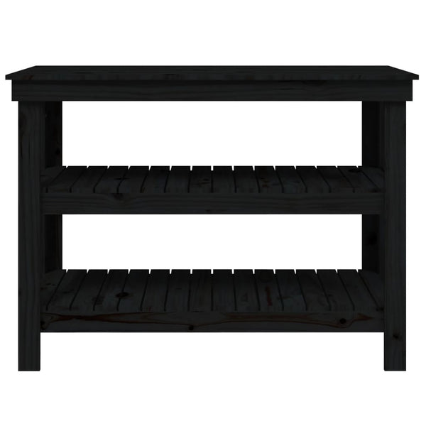 Werkbank Schwarz Kiefer Massivholz 110,5 cm