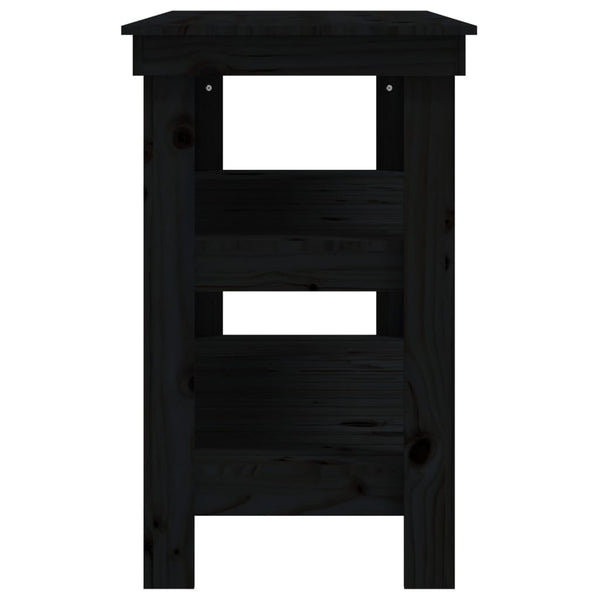 Werkbank Schwarz Kiefer Massivholz 110,5 cm