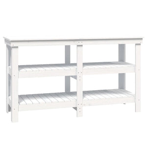 Werkbank Weiß Kiefer Massivholz 142,5 cm