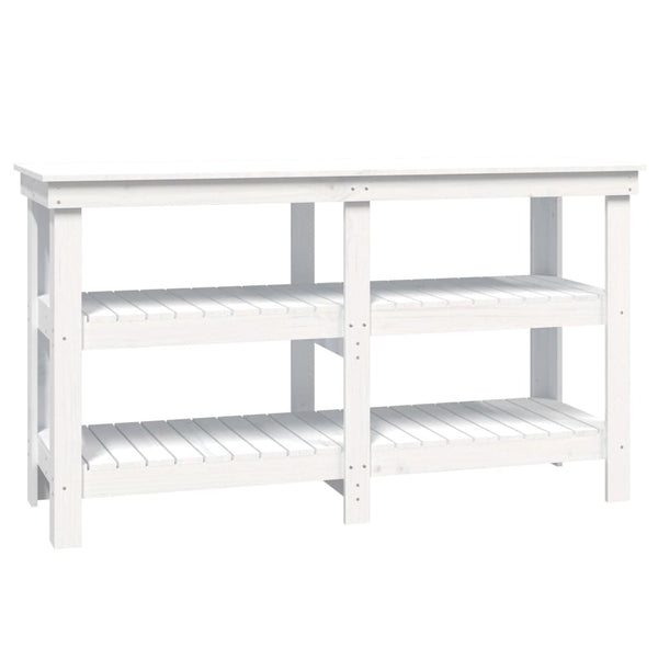 Werkbank Weiß Kiefer Massivholz 142,5 cm