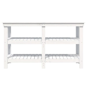 Werkbank Weiß Kiefer Massivholz 142,5 cm