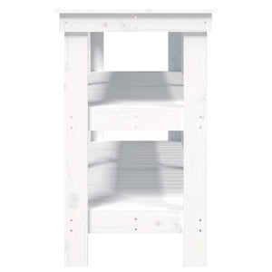 Werkbank Weiß Kiefer Massivholz 142,5 cm