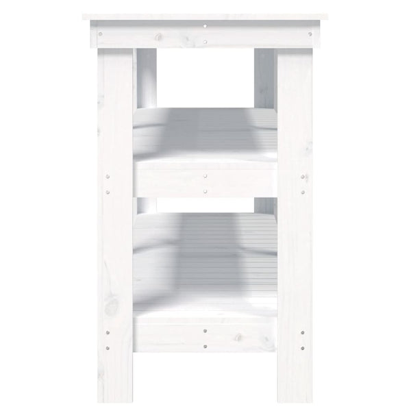 Werkbank Weiß Kiefer Massivholz 142,5 cm