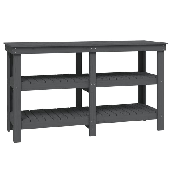 Werkbank Grau Kiefer Massivholz 142,5 cm