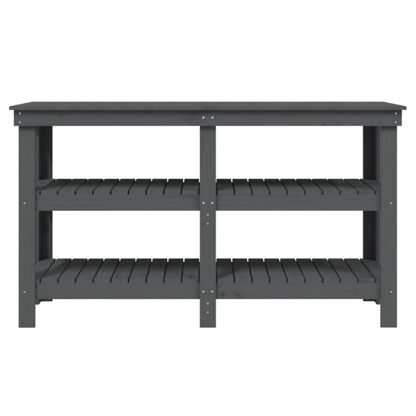 Werkbank Grau Kiefer Massivholz 142,5 cm
