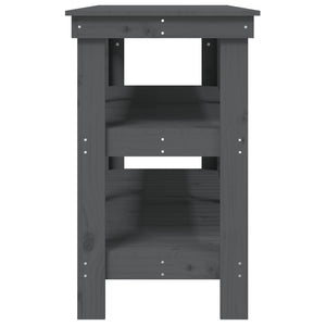 Werkbank Grau Kiefer Massivholz 142,5 cm