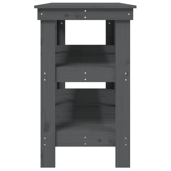 Werkbank Grau Kiefer Massivholz 142,5 cm