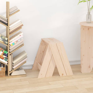 Holzhocker 2er Set, Kiefer Massivholz 40x40x45 cm