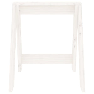 2er Set Hocker Weiß Kiefer Massivholz 40x40x45cm