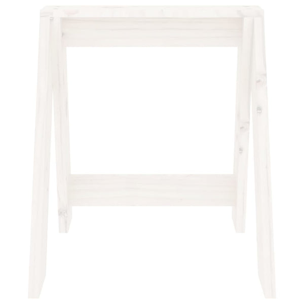 2er Set Hocker Weiß Kiefer Massivholz 40x40x45cm