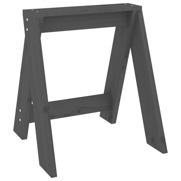 Hocker 2er Set Grau Kiefer Massivholz 40x40x45cm