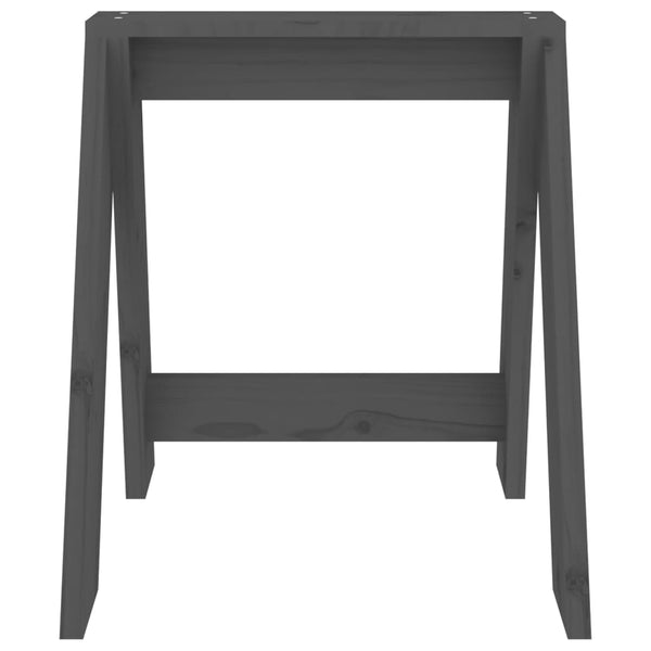 Hocker 2er Set Grau Kiefer Massivholz 40x40x45cm
