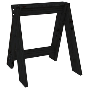 Schwarze Holzhocker, 2er-Set