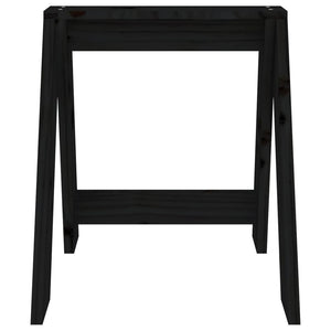 Schwarze Holzhocker, 2er-Set