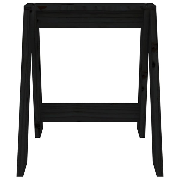 Schwarze Holzhocker, 2er-Set