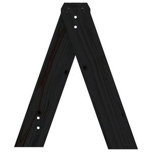 Schwarze Holzhocker, 2er-Set