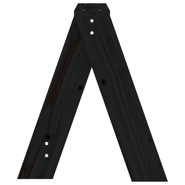Schwarze Holzhocker, 2er-Set