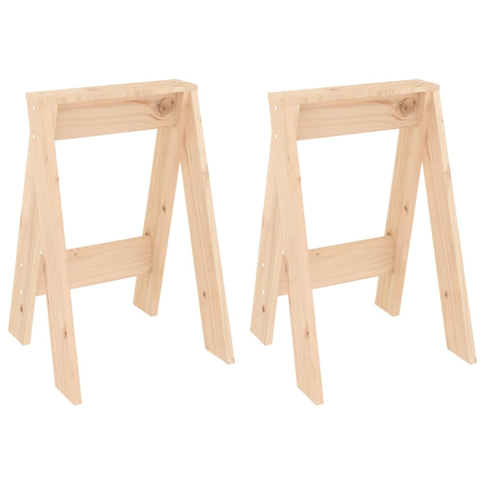 2er Set Hocker Kiefer Massivholz 40x40x60 cm