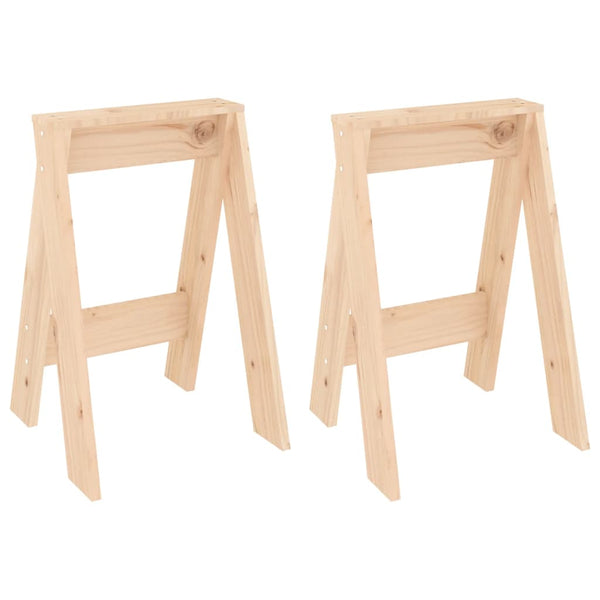 2er Set Hocker Kiefer Massivholz 40x40x60 cm