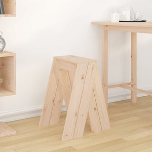 2er Set Hocker Kiefer Massivholz 40x40x60 cm