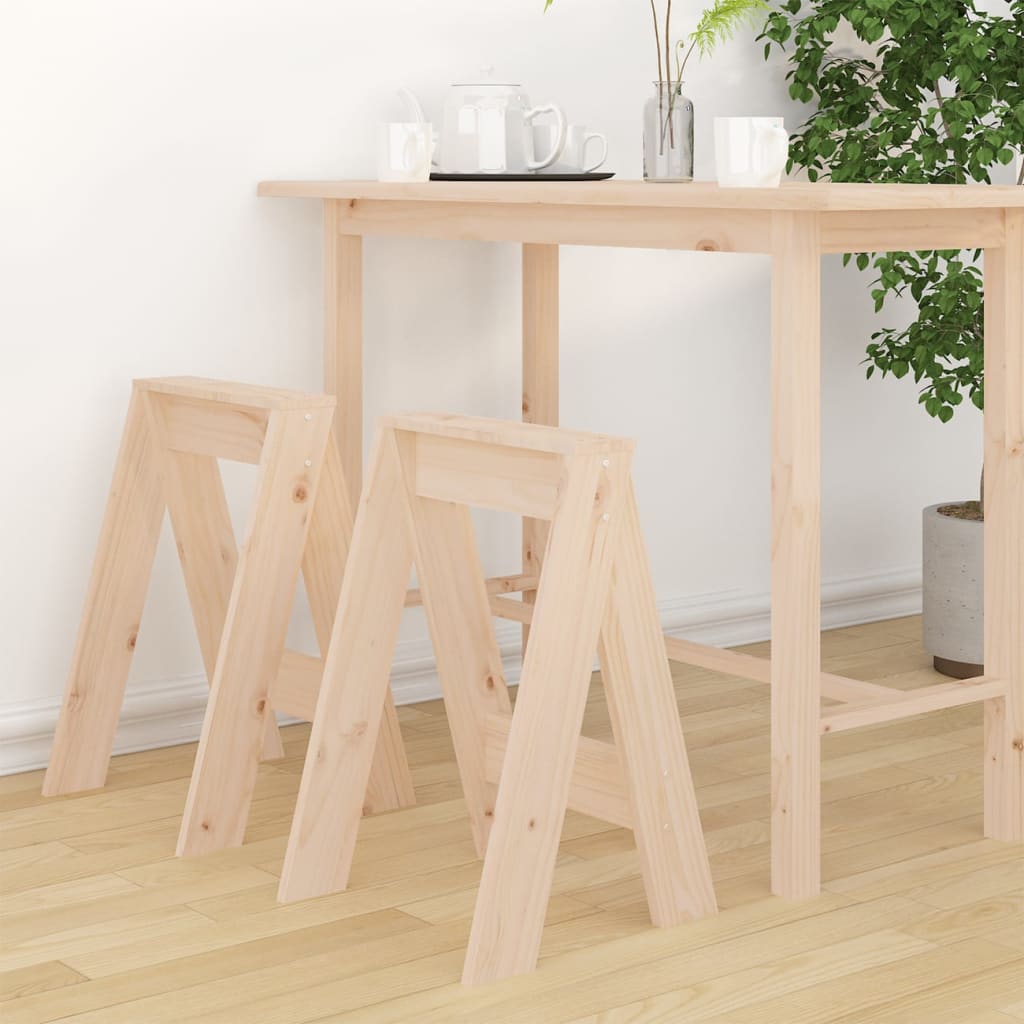 2er Set Hocker Kiefer Massivholz 40x40x60 cm