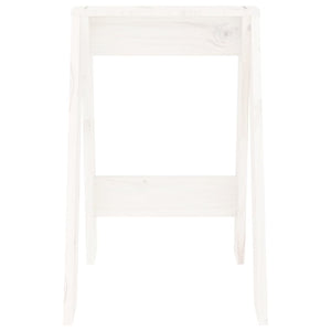 2er Set Hocker Weiß Kiefer Massivholz