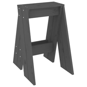 2er Set Hocker Grau Kiefer Massivholz 40x60cm