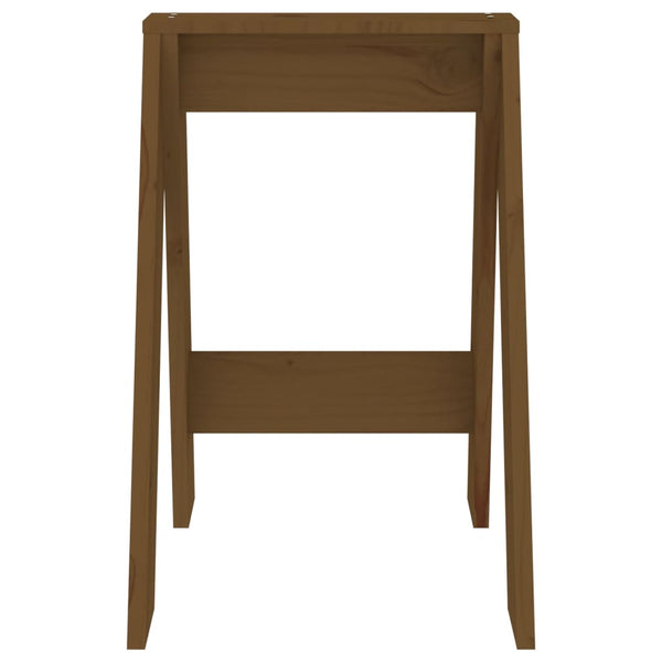 2er Set Hocker Honigbraun Kiefer Massivholz