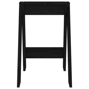 Hocker 2er Set Schwarz Kiefer Massivholz 40x60cm