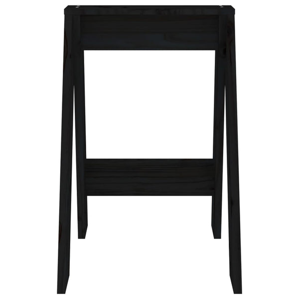 Hocker 2er Set Schwarz Kiefer Massivholz 40x60cm