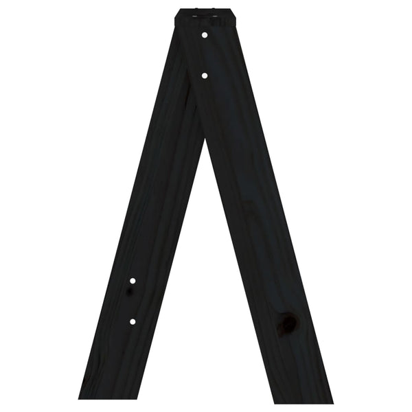 Hocker 2er Set Schwarz Kiefer Massivholz 40x60cm