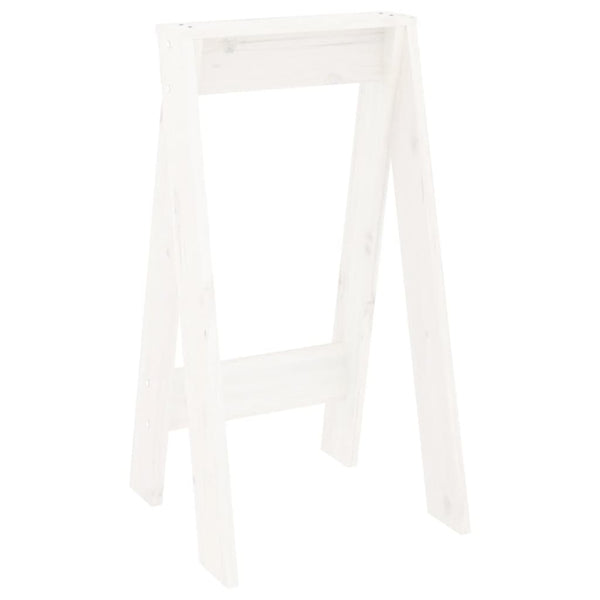 2er Set Hocker Weiß Kiefer Massivholz 40x40x75 cm