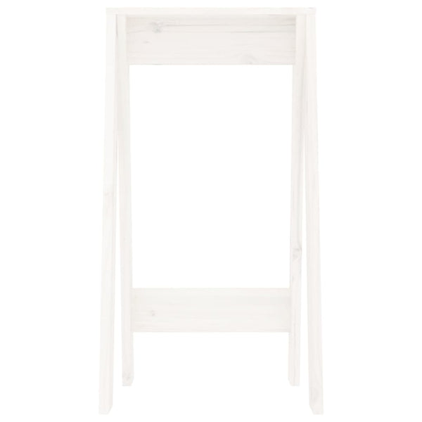 2er Set Hocker Weiß Kiefer Massivholz 40x40x75 cm