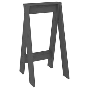 Hocker 2er Set Grau Kiefer Massivholz 40x75cm