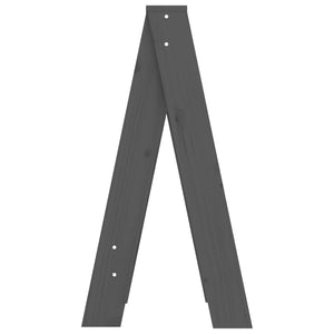 Hocker 2er Set Grau Kiefer Massivholz 40x75cm