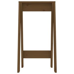 Hocker 2er Set Honigbraun Kiefer Massivholz