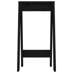 Hocker 2er Set Schwarz Kiefer Massivholz