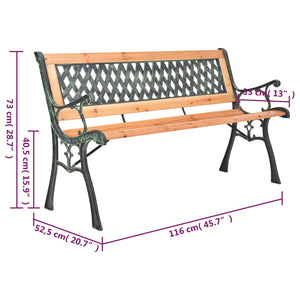 Gartenbank Gusseisen Tanne 116cm