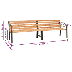 Doppel Gartenbank 225 cm Tanne Massivholz